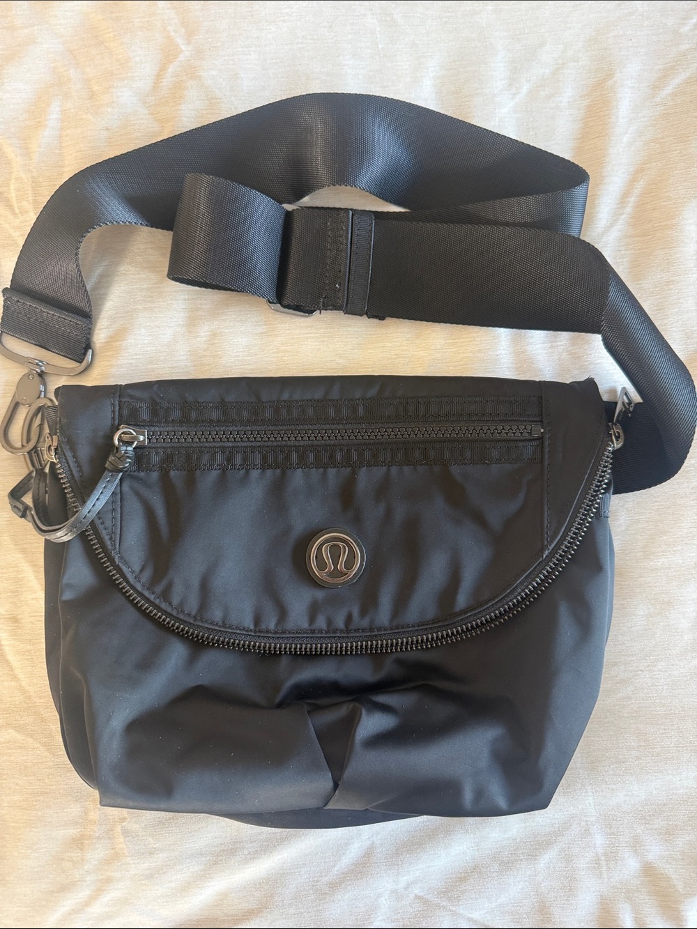lululemon athletica Black Nylon Belt Bag with Logo
